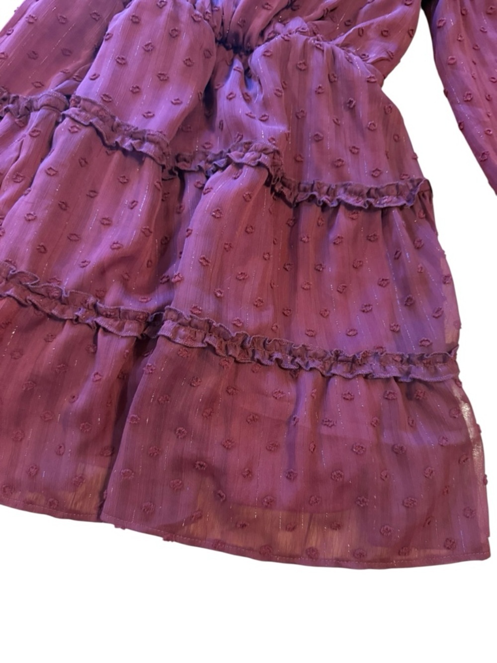 ALTAR’D state Plum Tiered Long-Sleeve Casual Dress - Picture 2 of 4